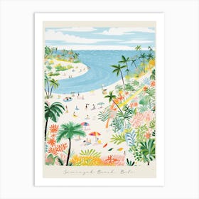 Poster Of Seminyak Beach, Bali, Indonesia, Matisse And Rousseau Style 3 Art Print