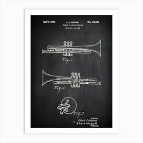 Trumpet Player Gift, Trumpet Teacher Gift, Trumpet, Trumpet Gifts, Trumpet Art, Trumpet Decor,Trumpet Blueprint Patent,Trumpet Poster,Mt7551 Art Print