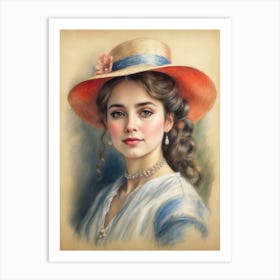 Lady In A Hat Art Print