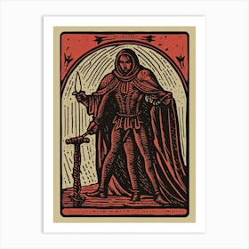 Strength Tarot Card, Vintage 3 Art Print