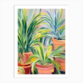 Spider Plant 3 Impressionist Painting Art Print
