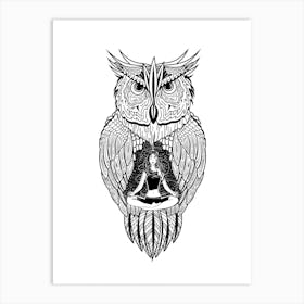 Spirit Owl Meditate Art Print