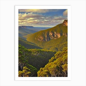 Blue Mountains National Park Australia Vintage Poster Art Print