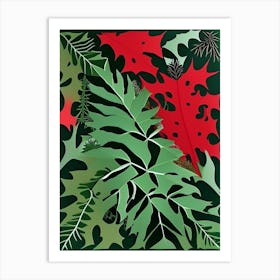 Long Eared Holly Fern Vibrant Art Print