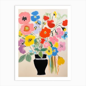 Flower Painting Fauvist Style Hollyhock 1 Art Print