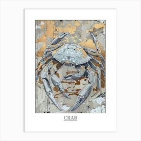 Crab Precisionist Illustration 3 Poster Art Print