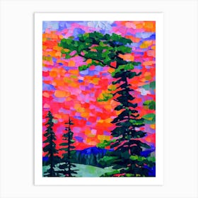 Lodgepole Pine Tree Cubist 1 Art Print