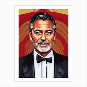 George Clooney Illustration Movies Art Print