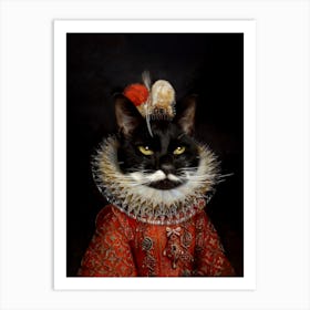 Lady Socks Cat Pet Portraits Art Print