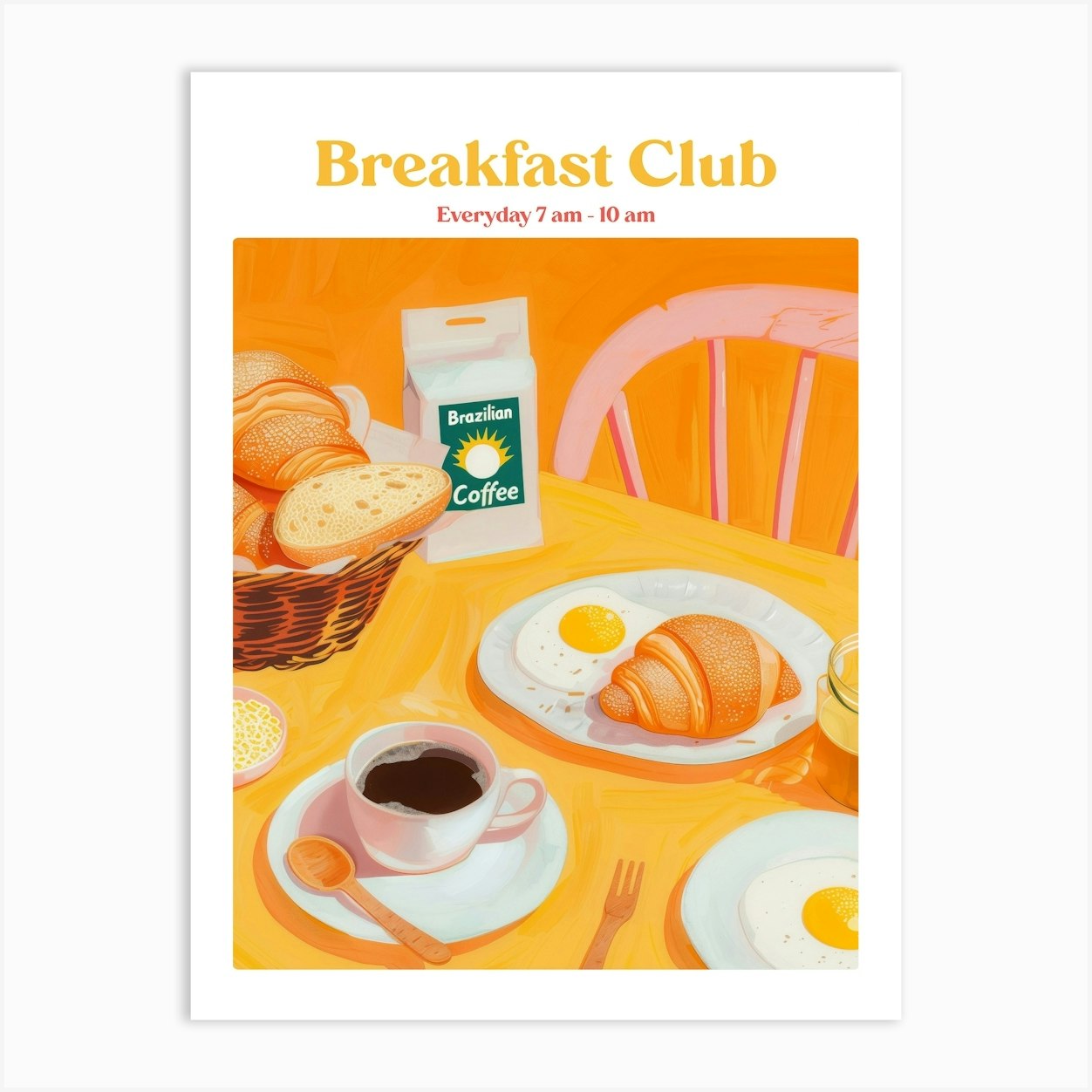 Boho Poster Club 4 Breakfast Club Art Print by Boho Print Collection