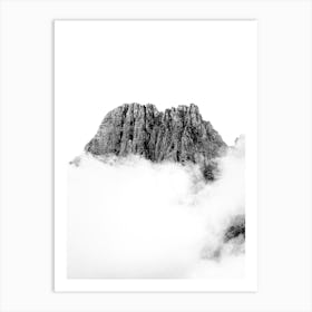 Misty Mountain Top Black And White Boho Minimalist Art Print Art Print