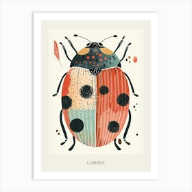 Colourful Insect Illustration Ladybug 24 Poster Art Print