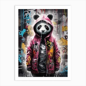 Panda Art In Street Art Style 2 Art Print