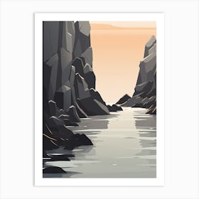 Coastal Rock Formations Subtle - Landscape Art Print