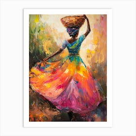 African Woman With Basket 10 Art Print