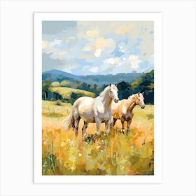 Horses Painting In Blue Ridge Mountains Virginia, Usa 2 Art Print