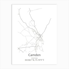 Camden,United States Minimalist Map Art Print