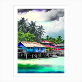 Bocas Del Toro Panama Soft Colours Tropical Destination Art Print