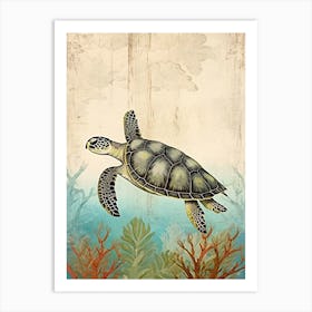 Beach House Sea Turtle  11 Art Print