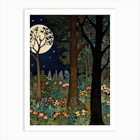 William Morris Night In The Forest 13 Art Print