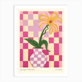 Spring Collection Orchids Flower Vase 1 Art Print