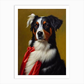 Australian Shepherd Renaissance Portrait Oil Painting Art Print