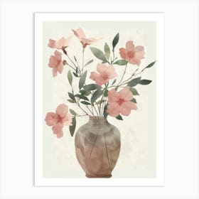 Pink Flowers In A Vase 4 Art Print