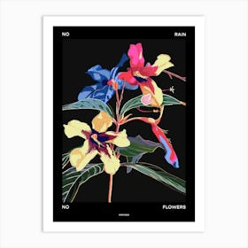 No Rain No Flowers Poster Impatiens 3 Art Print