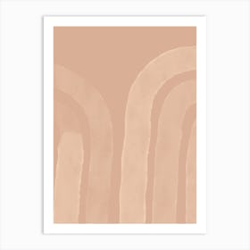Abstract Lines On Warm Beige Art Print