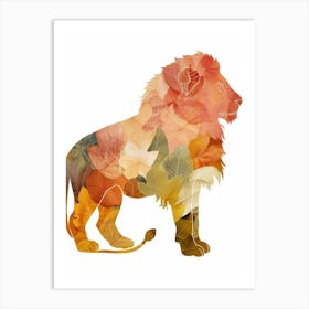 Barbary Lion In Different Seasons Clipart 3 Art Print