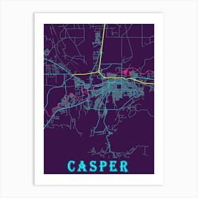 Casper Map Poster 1 Art Print