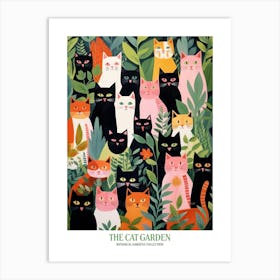 The Cat Garden Botanical Flowers Art Print