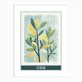 Cedar Tree Flat Illustration 3 Poster Art Print