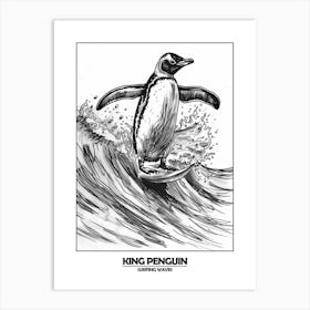 Penguin Surfing Waves Poster 7 Art Print