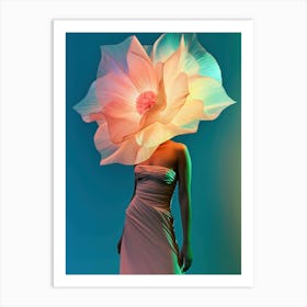 "Surreal Flower Hat" Art Print