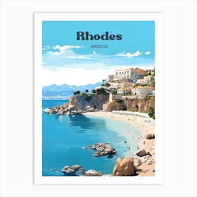 Rhodes Greece Island Travel Art Art Print