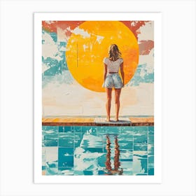 Modern Woman At Sunrise Art Print