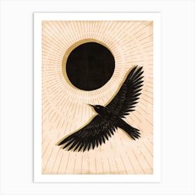 Raven And A Black Sun Art Print