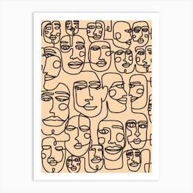 Maze Of Faces Art Print