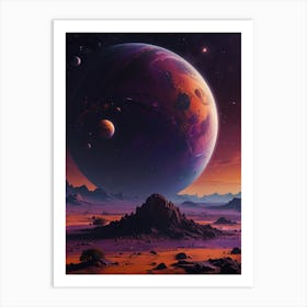 Space Landscape Wallpaper Art Print