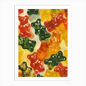 Rainbow Gummy Bears Retro Food Illustration Inspired Art Print