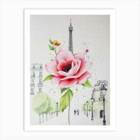 Paris Rose Art Print