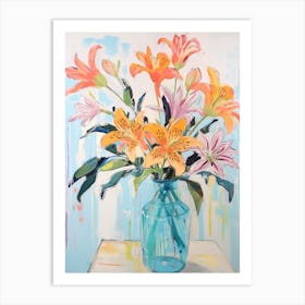 Flower Painting Fauvist Style Gloriosa Lily 1 Art Print