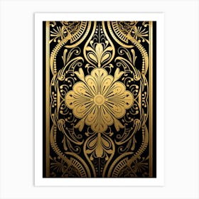 Gold Ornate Card Art Print