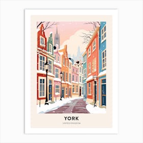 Vintage Winter Travel Poster York United Kingdom 1 Art Print