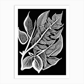 Sweet Bay Leaf Linocut 1 Affiche