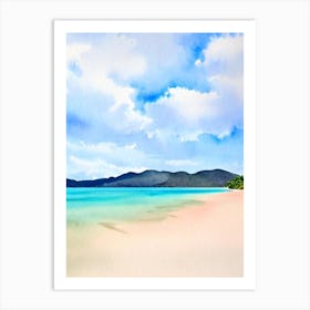 Cane Garden Bay, British Virgin Islands Watercolour Art Print