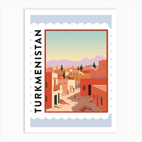 Turkmenistan Travel Stamp Poster Art Print