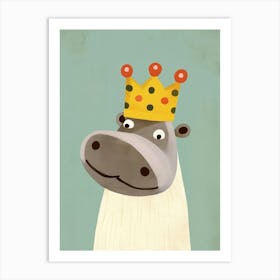 Little Hippo 7 Wearing A Crown Art Print
