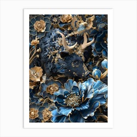 Blue Flowers 59 Art Print